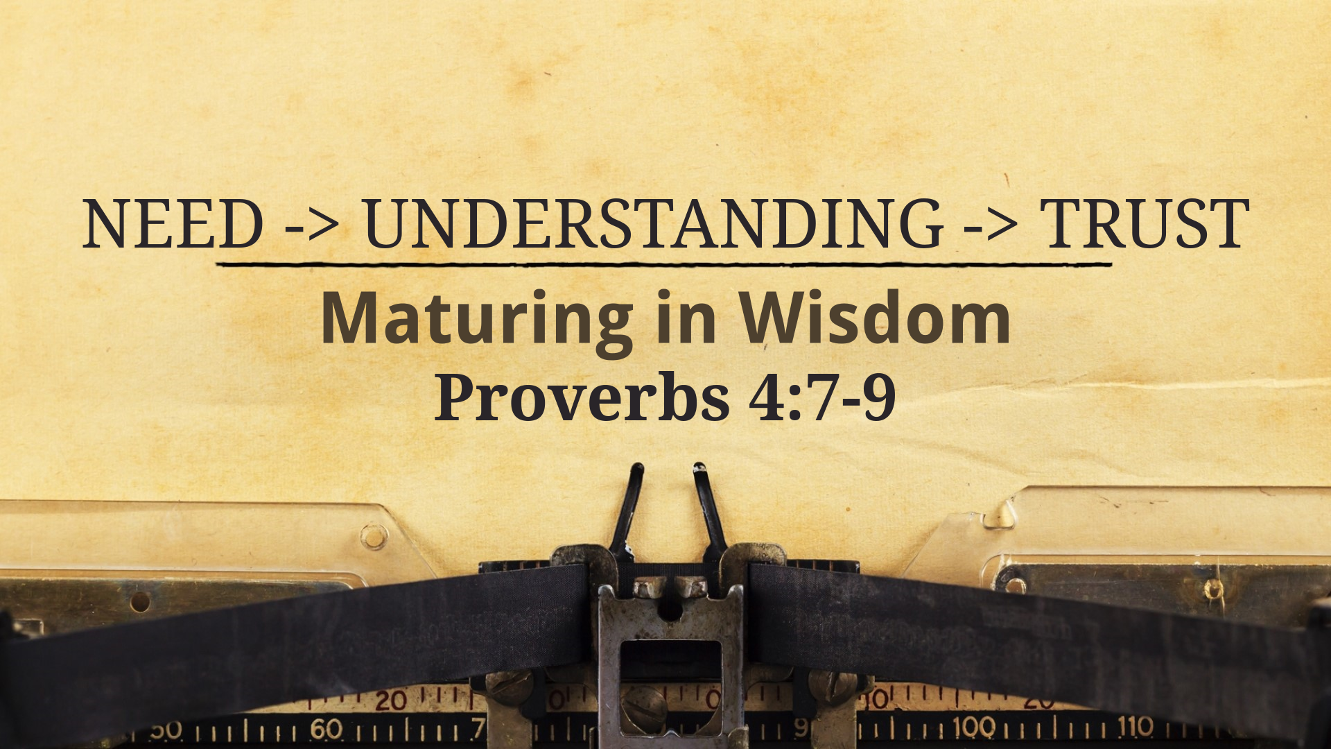 Maturing in Wisdom