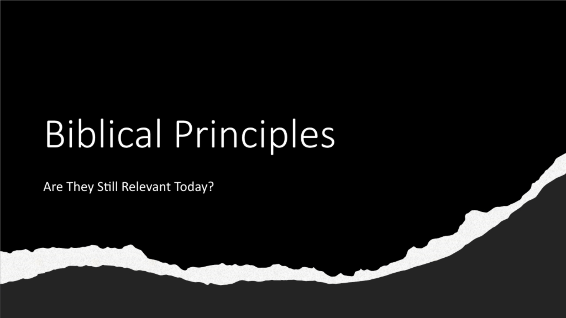 Biblical Principles